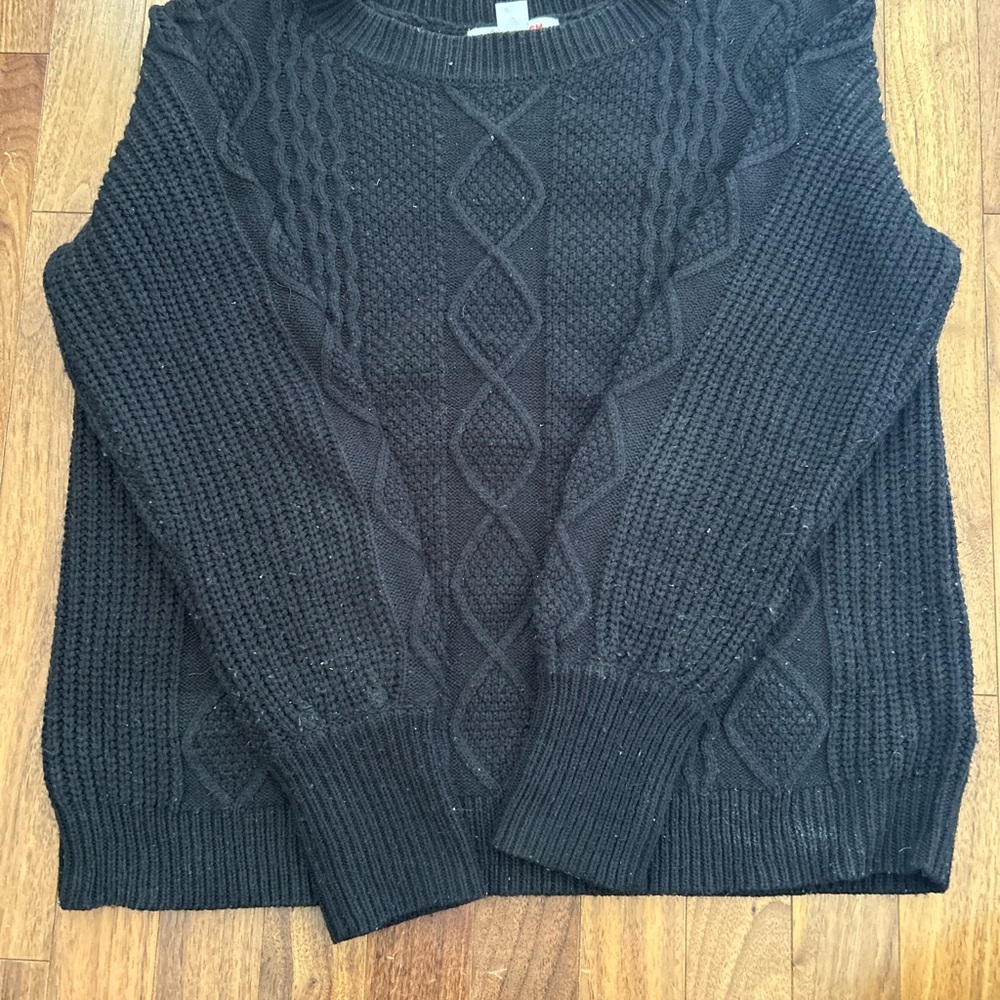 Classic Black Cable Knit Sweater
